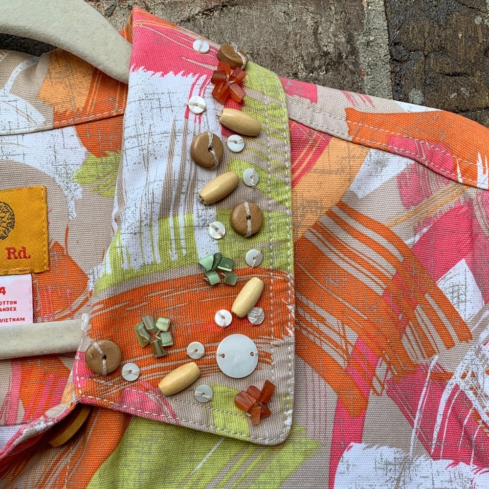 Take 50% Ruby Rd. Multicolor Abstract Jean Jacket… - image 8